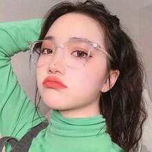 1 Piece Of Fashionable Men's And Women's Blackout Glasses - Transparent Square Frame, Suitable For Computers, Televisions, And Mobile Games, Designed In Korean Style For Both Men And Women - Trong sáng - Xem 4