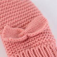 Baby Bow Beanie Fall Winter Toddler Knit Hat Scarf Glove Set Pompom Beanie Hat Fleece Neck Warmer