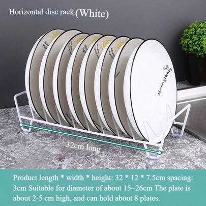 Escurreplatos, escurridor, escurreplatos, estante de cocina para el interior de los armarios de vajilla Escurreplatos horizontal 32 x 12 x 7,5 cm