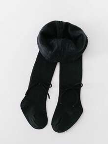 1pc Children's Thick Fleece Tights, Baby Warm Leggings, Girls Stirrup Stockings For Autumn/Winter