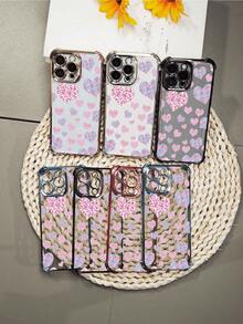 Niedliche Handyhülle mit rosa Herz Leopardenmuster, ästhetische, lebendige Hülle, modischer, stoßfester, personalisierter Schutz, kompatibel mit iPhone 16Promax 16 15 14 13 12 11 X XS XSMAX Plus Pro S25Ultra S25Edge S25 24 23 22 plus FE Hülle - Goldene(gold) - Übersicht 4