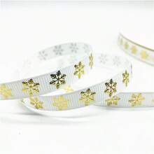 5yards 10mm Christmas Ribbon Printed Christmas Polyester Ribbon For Handmade Design Christmas Decoration Gift Packing