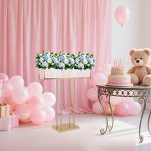 Hochzeitsblumenständer, Hochzeitsblumenständer aus Kristall, Blumenständer aus Kristall - Gold - Übersicht 4