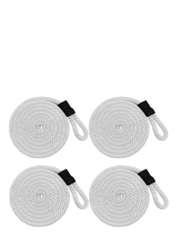 ISURE MARINE 4Pcs Boat Bumper Line Double Braided Nylon Rope 6.5' X 3/8" Boat Lines Inflatable Boat Buoys Strong And Durable Twisted Rope(White)