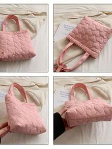 简约休闲大容量托特包女2025秋季新款轻便学生手提包 - 黑色 - 查看 5