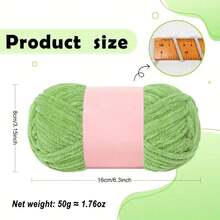 1 Skein 50g, Soft & Comfortable Chenille Yarn With Lurex, Thick Chenille Yarn, Fuzzy Yarn, Yarn Length Approx. 59m, Diameter Approx. 4.5mm, Suitable For Knitting Dolls, Bags, Scarves, Hats, Blankets (Waistband Random) - Multicolor - View 6