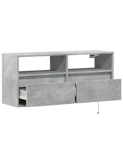 VidaXL TV Wand Unit LED Lighting 100x31x45 Cm Concrete Grijs view 9