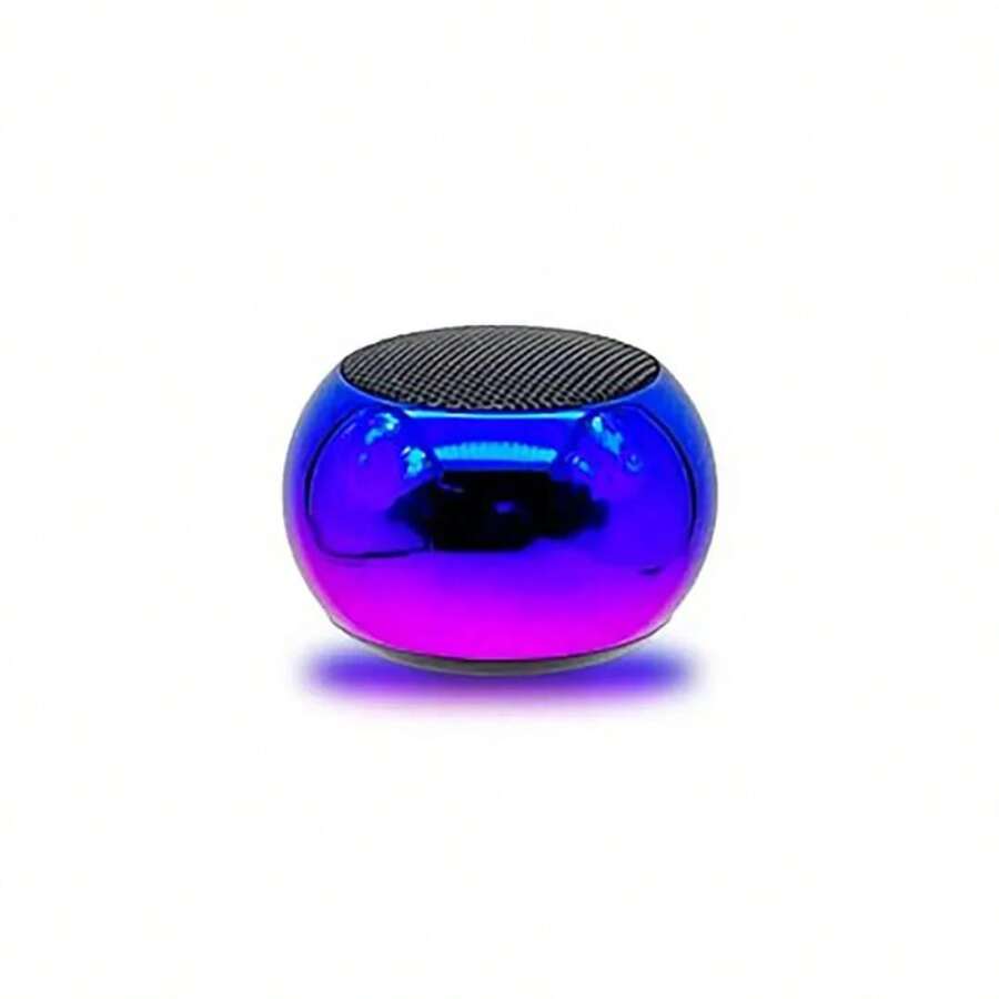 Mini bocina inalámbrica portátil con diseño compacto y moderno. Se conecta vía Bluetooth, ideal para escuchar música, ver videos o contestar llamadas con manos libres. Su tamaño pequeño permite llevarla fácilmente a cualquier lugar, ofreciendo sonido claro y práctico en todo momento. - AZUL Y MORADO - Ver 1