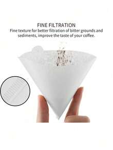40 片咖啡过滤器，V 型咖啡滤纸，咖啡纸质过滤器，一次性咖啡茶过滤器，适用于手冲咖啡和滴滤咖啡机