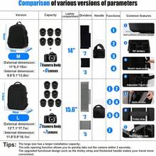 YAKUSS Mochila de cámara multifuncional con carcasa rígida, bolsa de cámara DSLR de gran capacidad, estuche de fotografía con compartimento para portátil de 13.3 pulgadas