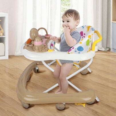 Andador para bebé 2 en 1, plegable y regulable en altura, adecuado para niños de 0 a 2 años, el regalo perfecto para tu pequeño.