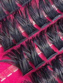 Hinarin 180 pezzi ciglie a grappolo D Curl Fluffy, ciglie finte in mink spesse, estensioni di ciglie a grappolo volume 110D, 8-16mm, ciglie individuali Fluffy Wispy per estensioni di ciglie, per principianti fai-da-te a casa