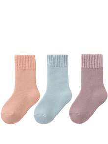 3 Pairs Kids Winter Socks, Thick Warm Thermal Lined Socks For Boys Girls Students, Halloween Gift, Thick Baby Floor Socks, Fuzzy Socks, Christmas New Year Gift