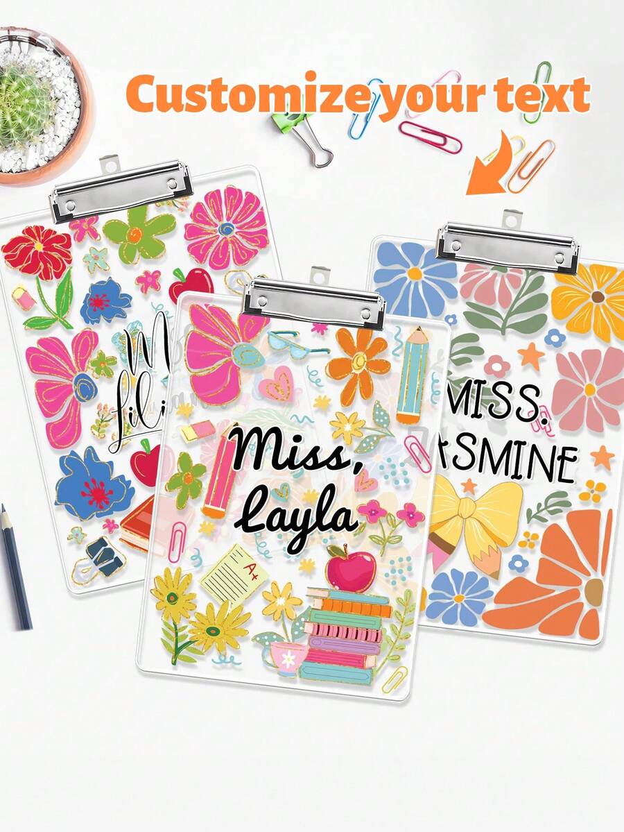 Custom Acrylic Clipboard For Teacher,Personalized Teacher Clipboard,Back To School Gift,Teacher Appreciation Gift,Clipboard Teacher Gift,Teacher Appreciation Gifts, Personalized Teacher Name Clipboard, Custom Acrylic Clipboard With Teacher Name, Elements Teacher Clipboard - Multicolor - View 1