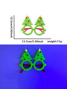 2026 Christmas Fluorescent Glasses, Cartoon Christmas Decor Photo Props, Neon Santa Hat & Reindeer Glasses Frame
