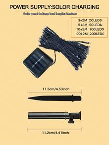 1pc Solar String Lights Outdoor Light Strings Waterproof 22M/12M/7M/5M ,20/50/100/200LED Solar Powered String Light With 8 Lighting Modes For Garden Patio Yard Fence Christmas Tree Decoration With Fairy Lights Ambience Warm White/Multicolor/White For Outside Tree , Courtyard,Wedding, Gazebo,Party, Home, Lawn, Camping And Holiday Decor Garden Lights