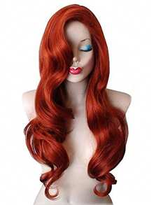24 Inch Long Curly Wavy Red Wigs For Women Side Part Natural Looking Synthetic Fiber Wig Cosplay Wig Suitable For Daily Party Use Available Wine Red &Red &Pink Red&Rose