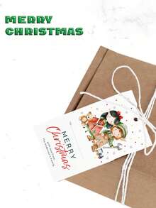 1/10/20/30/40/60pcs Custom Christmas Gift Tags, Christmas Gift Tags Set, Watercolor Christmas Gift Tags, Merry Christmas Tags, Holiday Gift Tags, Editable Santa Gift Tags,Labels For Xmas Gift Wrapping,Holiday Party Favor Tag,Holiday Gift Tag Merry Christmas,Christmas Gift Supplies - Multicolor - View 7