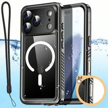 Waterproof Phone Case IP68 Underwater Full Body Military Dropproof Shockproof Heavy Duty Rugged Protective Cover With Built-In Screen Protector Compatible With IPhone 17 Pro Max/IPhone 17 Pro/IPhone 17 Air/IPhone 17 - 黑色 - 查看 1