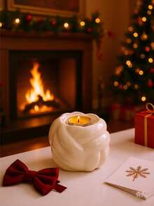 1 pieza Candelabro de cerámica navideño, portavelas, adecuado para regalos, fiestas, vacaciones, decoración del hogar, hotel, restaurante, decoración del hogar, decoraciones navideñas, decoración de habitaciones de invierno