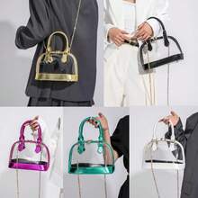 Clear Crossbody Bag For Women - Transparent Shell Shaped Purse With Chain Strap, PVC Concert Festival Bag - màu đen - Xem 7