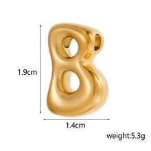 1 Mặt dây chuyền 26 chữ cái bằng thép không gỉ đa năng - Thiết kế hốc chữ cái đơn, Trang trí cổ khi đi làm hàng ngày - Vàng - Xem 15
