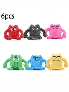 7 件可爱情绪怪物毛绒玩具彩色怪物情绪填充动物毛绒玩具儿童生日派对家居女孩房间装饰感恩节创意礼物 - 彩色 - 查看 4