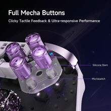 EasySMX D10 Wireless Bluetooth PC Gaming Controller - Equipped With TMR Joystick, Dual Triggers, Mechanical Buttons, Smart Charger, 1000Hz Polling Rate, Compatible With PC/Switch/NS/TV/Steam - Purple - View 7