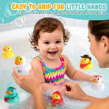Glowing Hoopless Duck Bath Toy Set, Shiny Colorful Floating Bathtub Toys, Excellent Gift For Bathroom Water Play And Pool Party - Multicolor - View 7