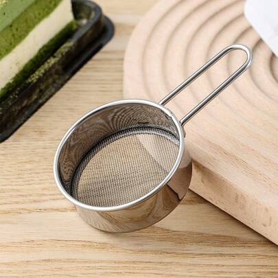304 Stainless Steel Flour Sifter With Handle, Fine Mesh Sieve Powder Sifter, Baking Tool, Kitchen Gadget