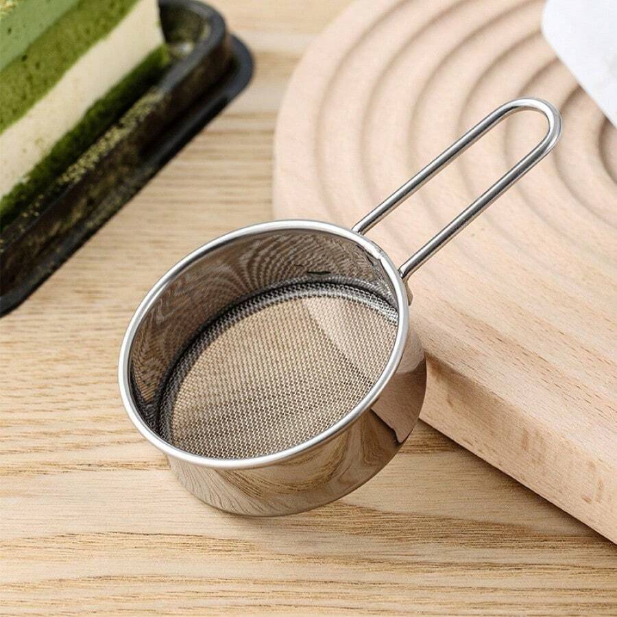 304 Stainless Steel Flour Sifter With Handle, Fine Mesh Sieve Powder Sifter, Baking Tool, Kitchen Gadget
