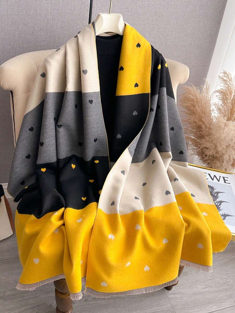 1 bucElegant 2024 Moda Imitație Cașmir Eșarfă Iarnă Colocare Caldă Eșarfă Șal Exterior Pentru Rochie - Multicolor - Vizualizare 1
