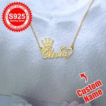 1pc S925 Sterling Silver Custom Name Necklace - Personalized Jewelry With Cursive/Script Fonts - Ideal Gift For Girlfriends, Besties & Self - Perfect For Birthdays, Anniversaries & Daily Chic Outfits