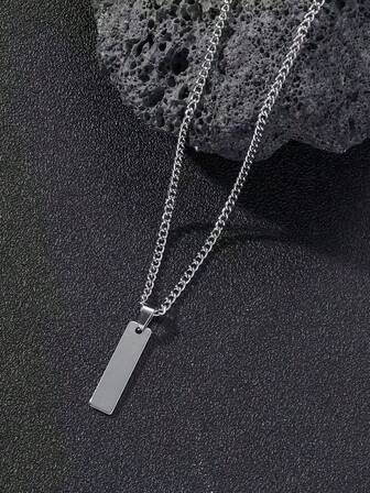 1pc Fashionable Stainless Steel Pendant Necklace, Unique Design For Men