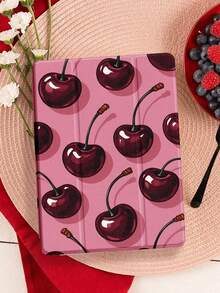 Funda protectora con patrón de cereza vintage, compatible con iPad 10.2 pulgadas 2021/2020 iPad 9th/8th Generation, compatible con Samsung Galaxy Tab A8 10.5 pulgadas 2022, funda protectora para tableta con soporte para lápiz, admite función de suspensión/activación automática