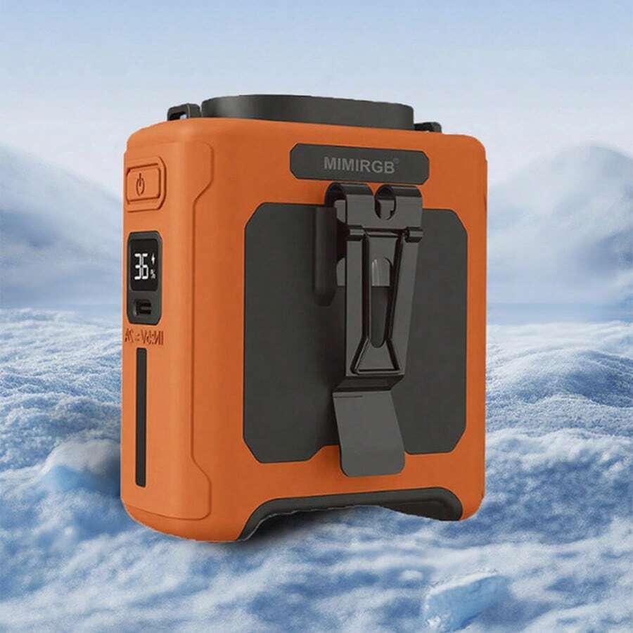 10000mAh Portable Waist Fan, 40H Cooling Personal Wearable Fan With Double Clamp, Flashlight, 5-Speed, Rechargeable Battery Powered Belt Fan For Outdoor Work, Travel, Fishing