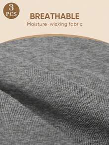 MEIYATING 3pcs Women High Waist Tummy Control Cotton Panties With English Print, Comfortable Daily Wear