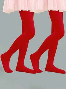 4 Packs/2 Packs Girls Ballet Leggings Dance Pantyhose Red Christmas Leggings - Multicolor - View 19