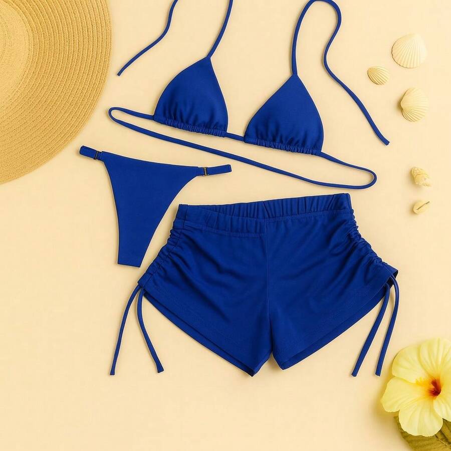 Biquíni 3 peças Shorts Feminino | SHEIN Brasil