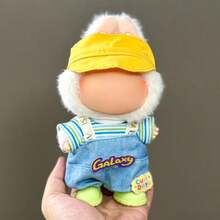 Conjunto de ropa para muñeca de 17 cm, compatible con Labubu, conjunto de ropa adecuado para muñecas de 6.7 pulgadas, accesorios de sombrero y ropa de moda y únicos, adecuado para muñecas de primera/segunda/tercera generación para jugar y exhibir, solo conjunto de ropa (excluye muñecas y zapatos)