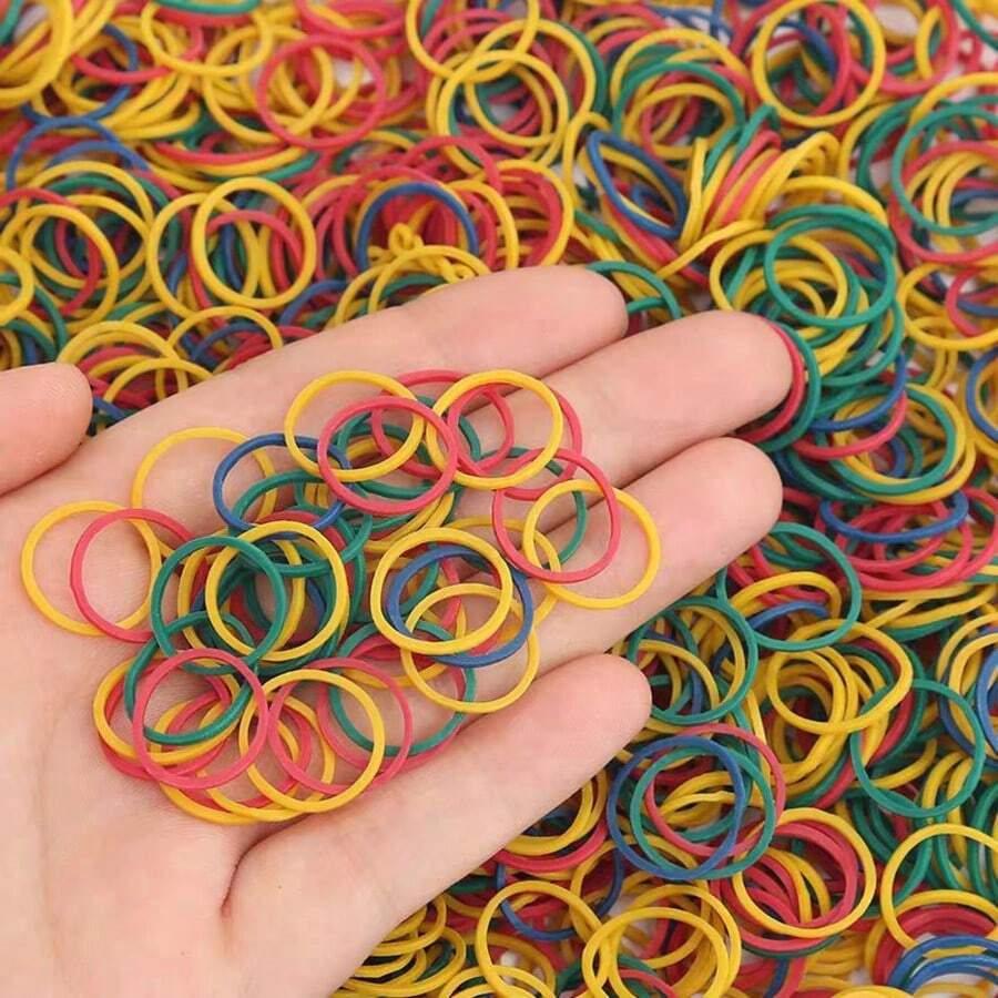 500/1000/2000pcs Rubber Band Small Rubber Band Mini Soft Elastic Bands For Braids Multicolor Diameter 16mm Rubber Bands For Office Supplies School