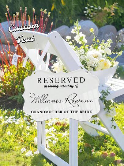 Custom Reserved Wedding Memorial Chair Signs, Personalized Memorial Wedding Signs, Personalized Memorial Plaques, Reserved Seats, Wedding Welcome Signs, Personalized Wedding Decorations, Wedding Plaques