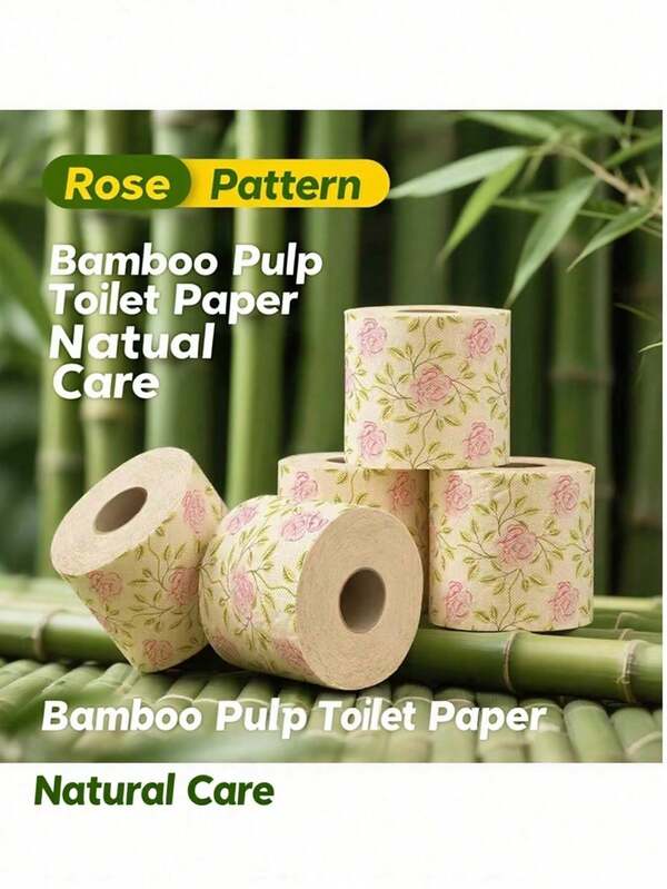 1 rollo de papel higiénico con estampado floral, papel de servilleta decorativo con patrón de rosas para el hogar, la oficina, el baño y los viajes