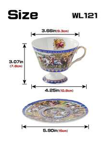 1 Pieza Taza Y Platillo De Cerámica De Alta Calidad Con Tema De Bailarina Occidental, Perfecta Para Clubes, Cafeterías Y Regalos. - azul real - Ver 6