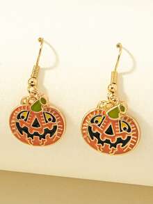 1 Paar Öltropfen Spinnen, Schwarze Katze, Totenkopf, Kürbis Ohrringe zum Anhängen