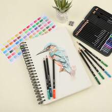 Premiumn Quality OIL-BASE Pencil Mobee New Launching P-3510 120/72/48 Colored Pencil Set Premium Soft Core Water Soluble Pencils For Art Illustration Shading Design Tin Box For Gift Easy Carrying Good Quality Performance - Multicolor - View 6