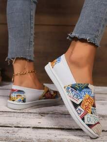 Zapatos de viaje con pintura artística para mujer, zapatos de lona ligeros y cómodos, calzado casual y elegante para uso diario