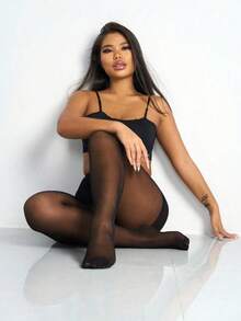 6 pares de medias transparentes de 20D para mujer de talla grande, medias negras estilosas y minimalistas, medias sexys y de moda para mujer, medias para fiestas de Navidad y Halloween, medias para cosplay, medias deportivas adecuadas para todas las ocasiones y perfectas para todas las estaciones