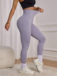 Colanți de yoga pentru femei, cu nervuri, groși, cu control al abdomenului, pentru sală, linii subțiri, pentru ridicarea feselor, antrenament, compresie