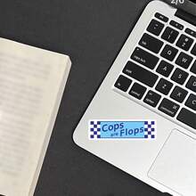 Send It Sticker - "Cops Are Flops" Funny Car Decal, Glossy Vinyl, Asymmetrical Shape, Self-Adhesive, Single Use, Front Bumper Sticker, Humorous Auto Decal|Bold Text Design|Matte Finish